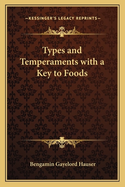 Couverture_Types and Temperaments with a Key to Foods