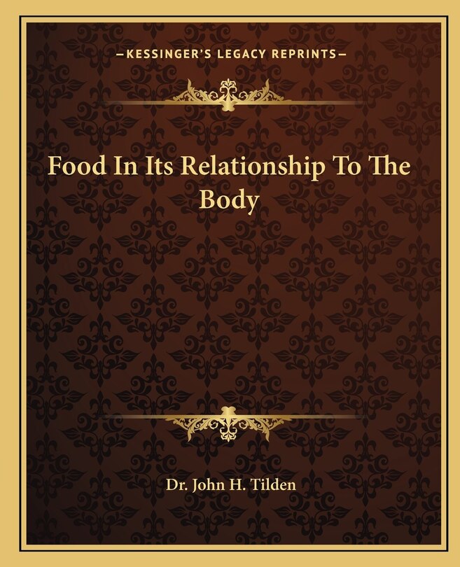 Couverture_Food In Its Relationship To The Body