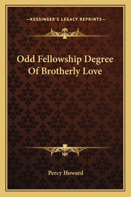 Front cover_Odd Fellowship Degree Of Brotherly Love