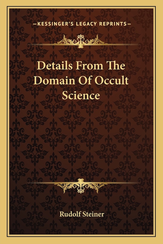 Couverture_Details From The Domain Of Occult Science