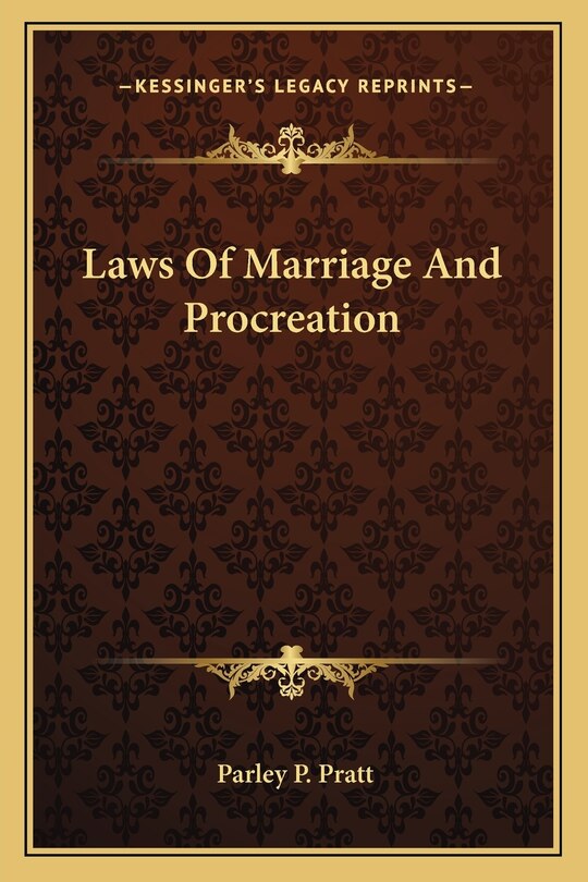 Couverture_Laws Of Marriage And Procreation
