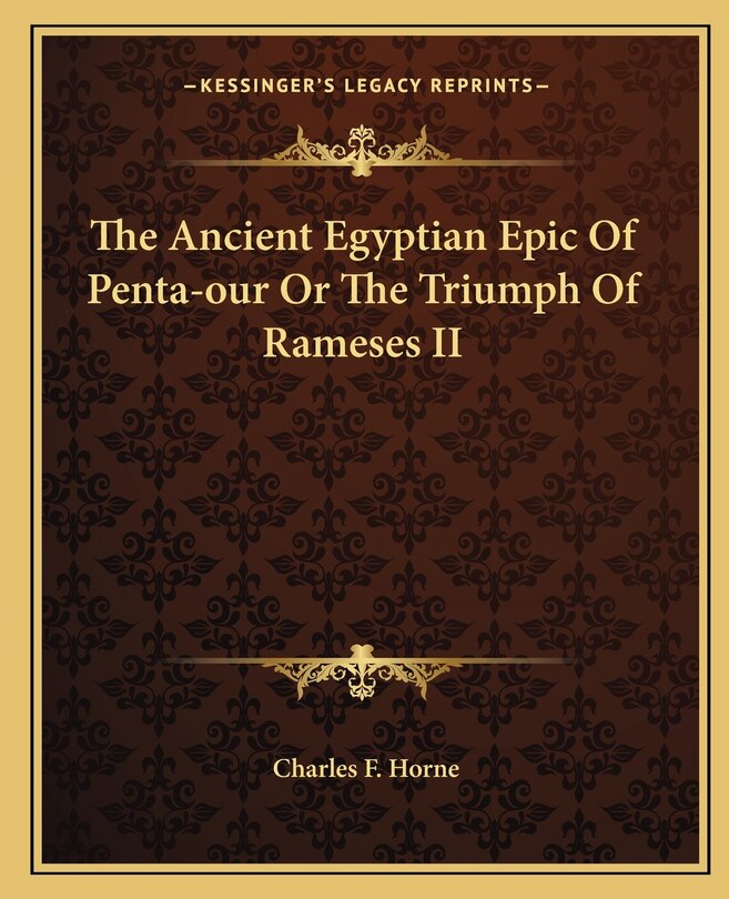 Front cover_The Ancient Egyptian Epic Of Penta-our Or The Triumph Of Rameses II