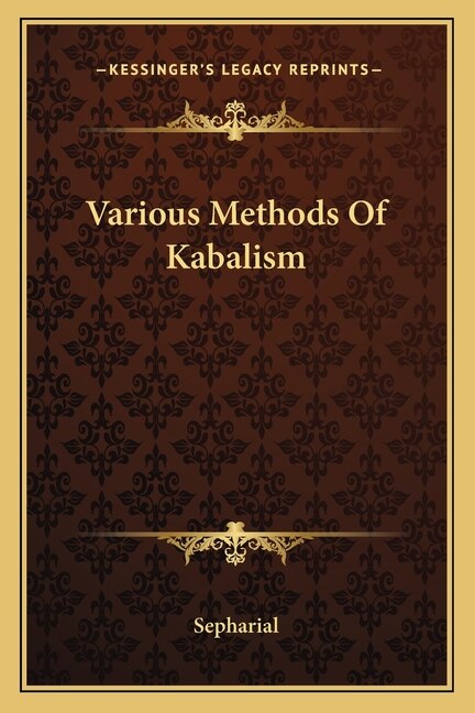 Front cover_Various Methods Of Kabalism
