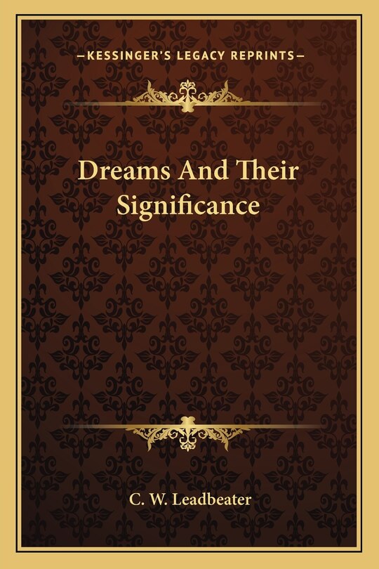 Front cover_Dreams And Their Significance