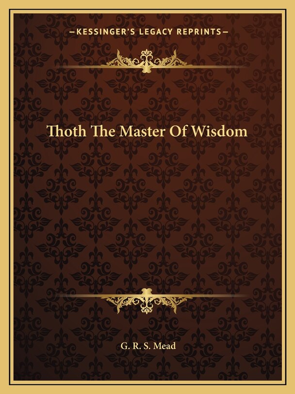 Front cover_Thoth The Master Of Wisdom