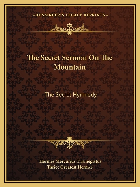 Couverture_The Secret Sermon On The Mountain