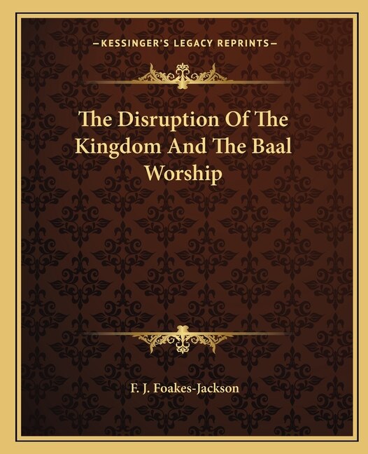 Couverture_The Disruption of the Kingdom and the Baal Worship