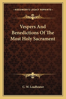 Couverture_Vespers And Benedictions Of The Most Holy Sacrament