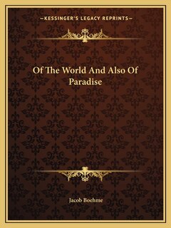 Front cover_Of The World And Also Of Paradise