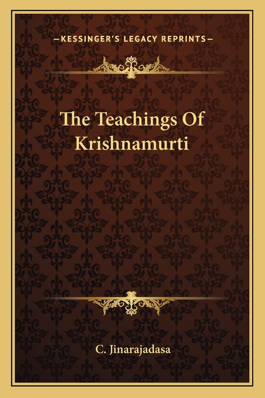 Front cover_The Teachings Of Krishnamurti
