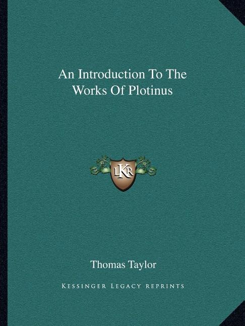 Front cover_An Introduction to the Works of Plotinus