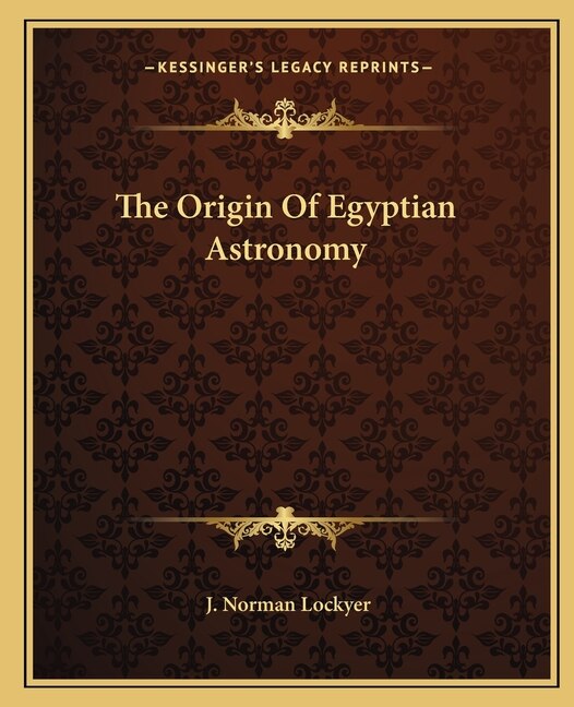 Front cover_The Origin of Egyptian Astronomy