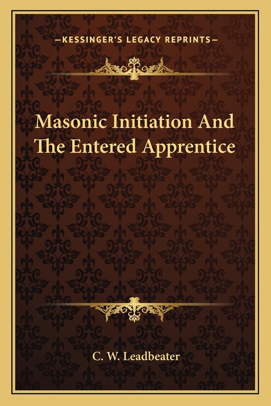 Couverture_Masonic Initiation and the Entered Apprentice