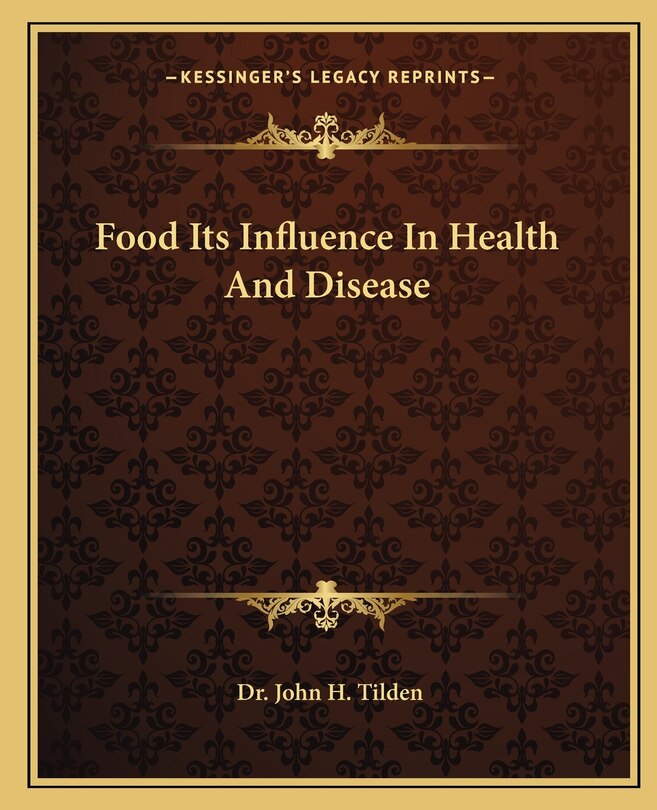 Couverture_Food Its Influence in Health and Disease
