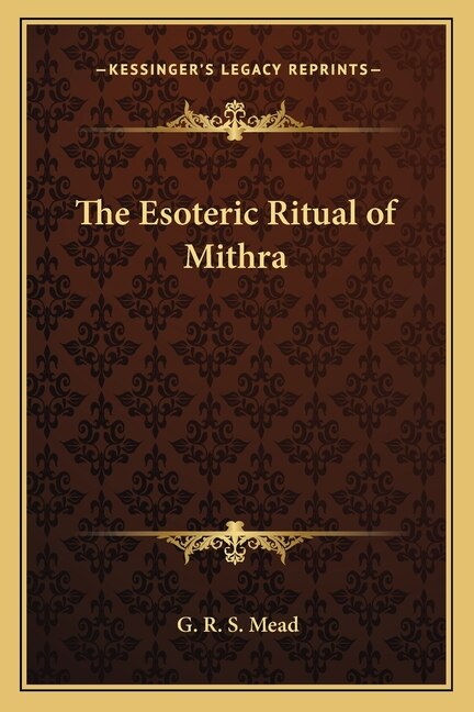 Front cover_The Esoteric Ritual of Mithra