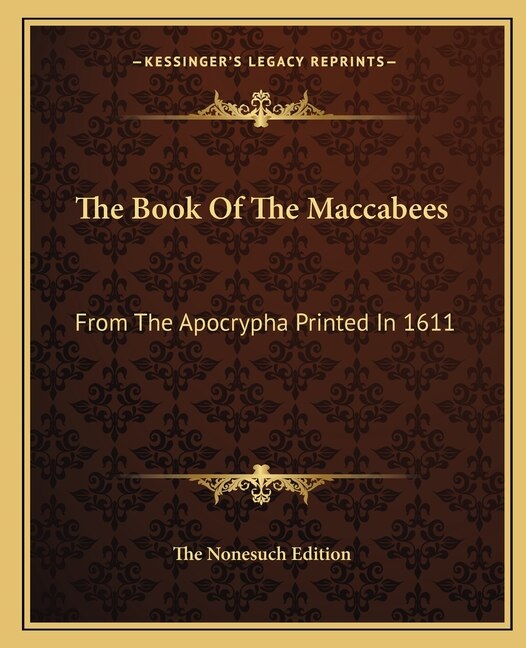 Front cover_The Book Of The Maccabees