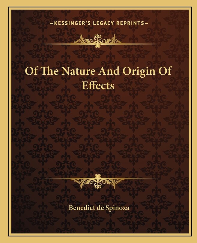 Couverture_Of The Nature And Origin Of Effects
