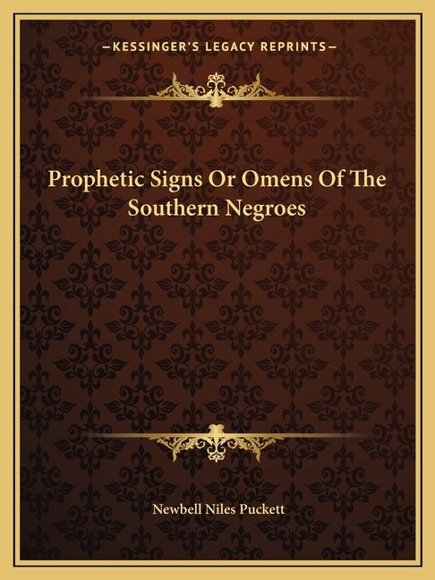 Couverture_Prophetic Signs or Omens of the Southern Negroes