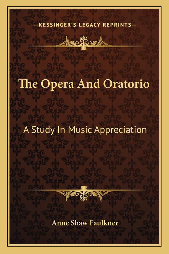 Front cover_The Opera and Oratorio