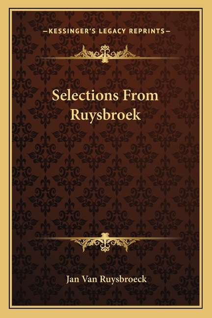 Front cover_Selections From Ruysbroek