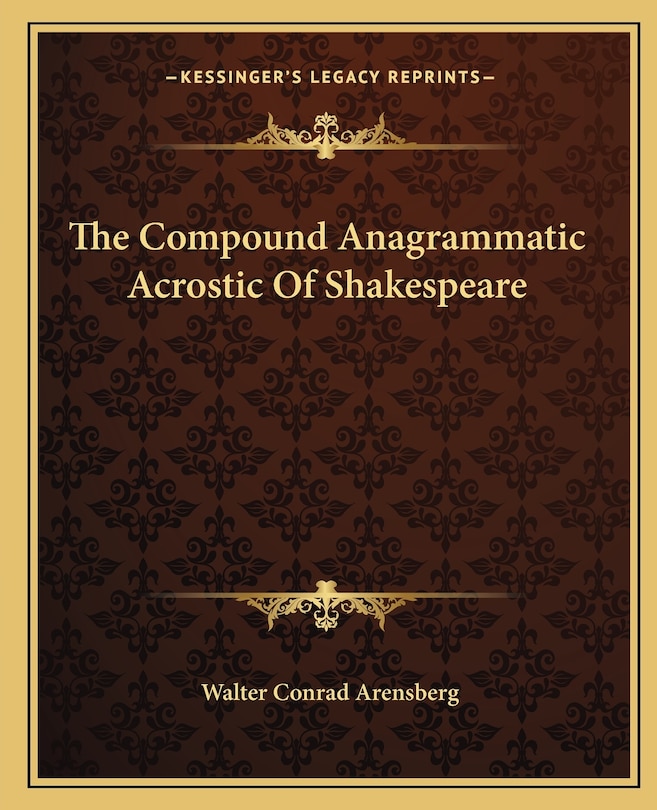 Front cover_The Compound Anagrammatic Acrostic Of Shakespeare