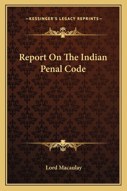 Couverture_Report on the Indian Penal Code
