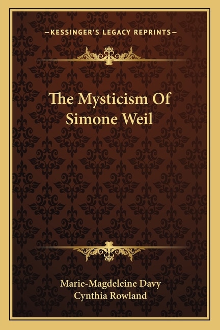 Front cover_The Mysticism of Simone Weil