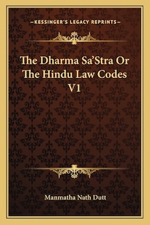 Front cover_The Dharma Sa'stra or the Hindu Law Codes V1
