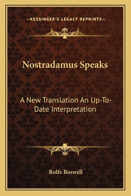 Couverture_Nostradamus Speaks