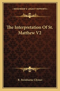 Front cover_The Interpretation Of St. Matthew V2