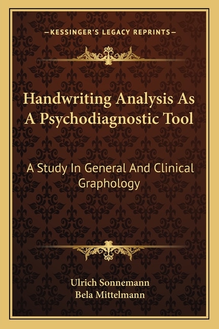 Front cover_Handwriting Analysis as a Psychodiagnostic Tool