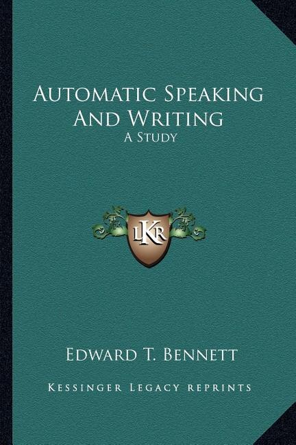 Front cover_Automatic Speaking And Writing