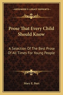 Couverture_Prose That Every Child Should Know