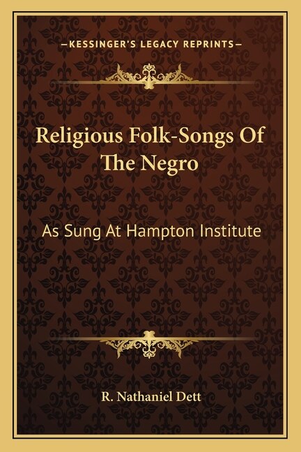 Front cover_Religious Folk-Songs of the Negro