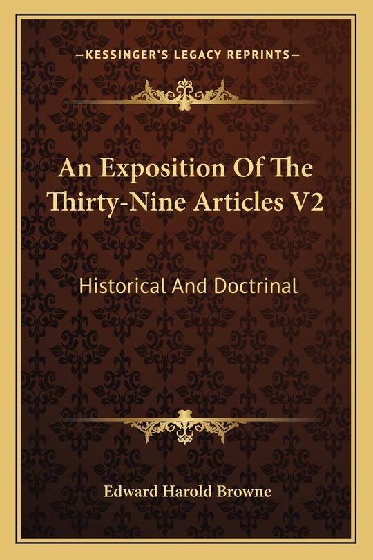 Front cover_An Exposition of the Thirty-Nine Articles V2