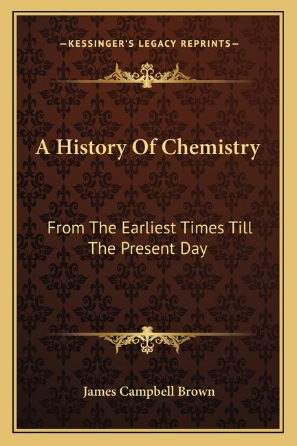 Front cover_A History Of Chemistry