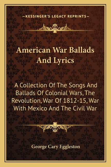 Couverture_American War Ballads And Lyrics