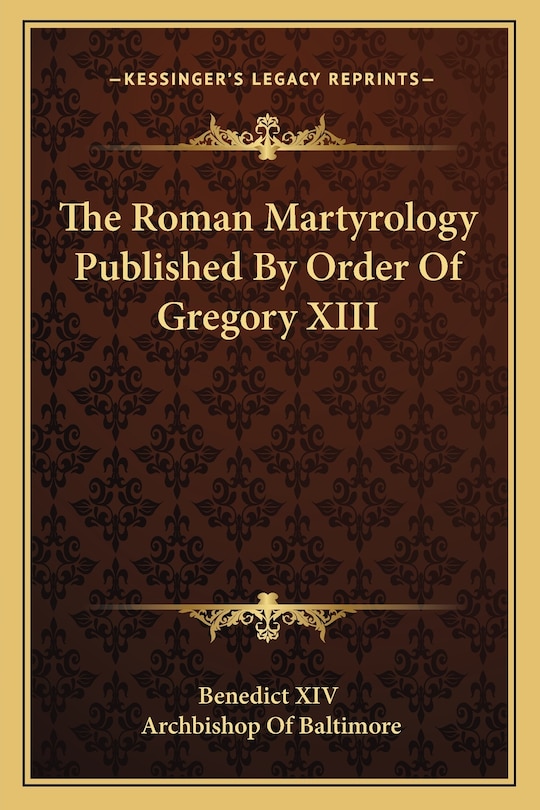 Front cover_The Roman Martyrology Published by Order of Gregory XIII