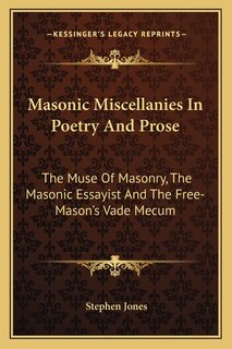 Front cover_Masonic Miscellanies In Poetry And Prose