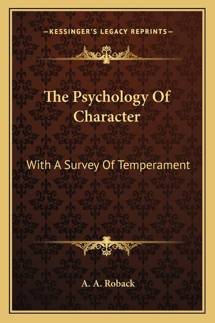 Couverture_The Psychology Of Character