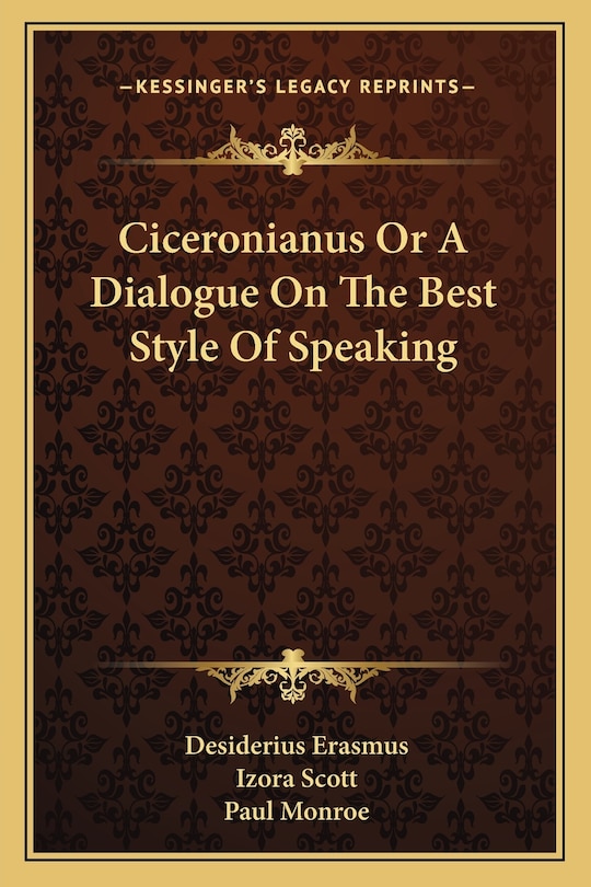 Couverture_Ciceronianus Or A Dialogue On The Best Style Of Speaking