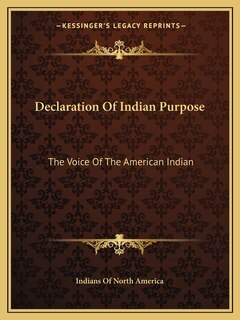 Couverture_Declaration Of Indian Purpose