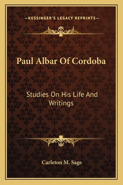 Front cover_Paul Albar Of Cordoba
