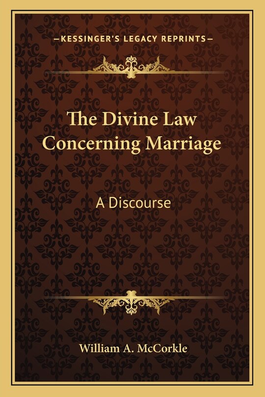 Front cover_The Divine Law Concerning Marriage