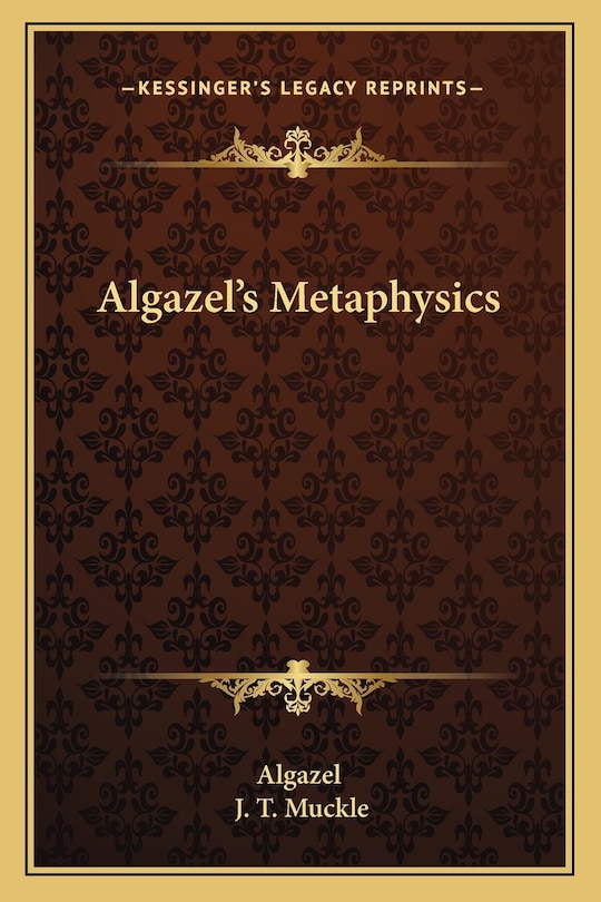 Front cover_Algazel's Metaphysics