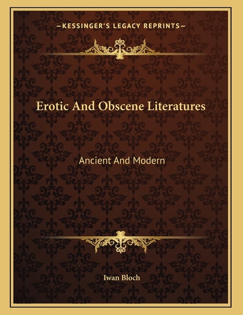 Front cover_Erotic And Obscene Literatures