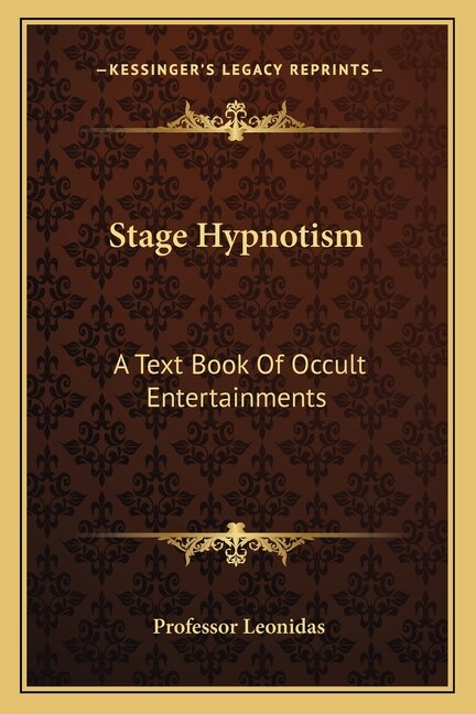 Front cover_Stage Hypnotism