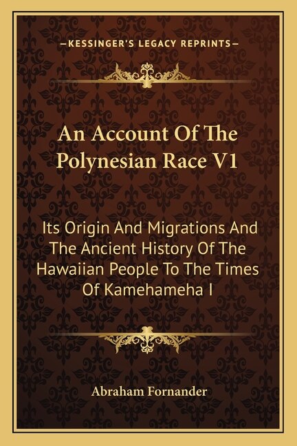 Front cover_An Account Of The Polynesian Race V1