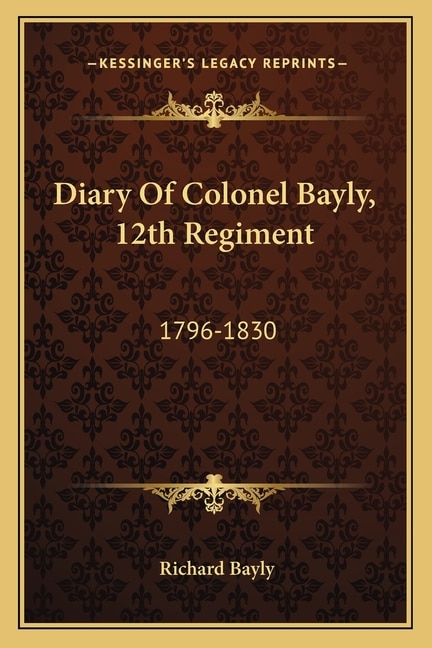 Front cover_Diary Of Colonel Bayly, 12th Regiment