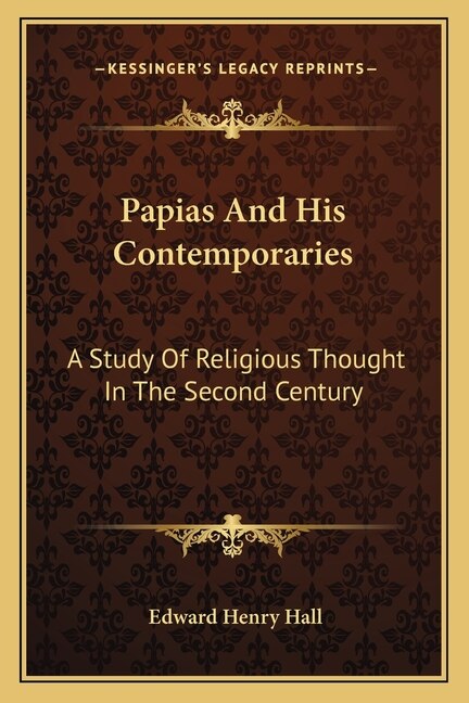 Couverture_Papias And His Contemporaries
